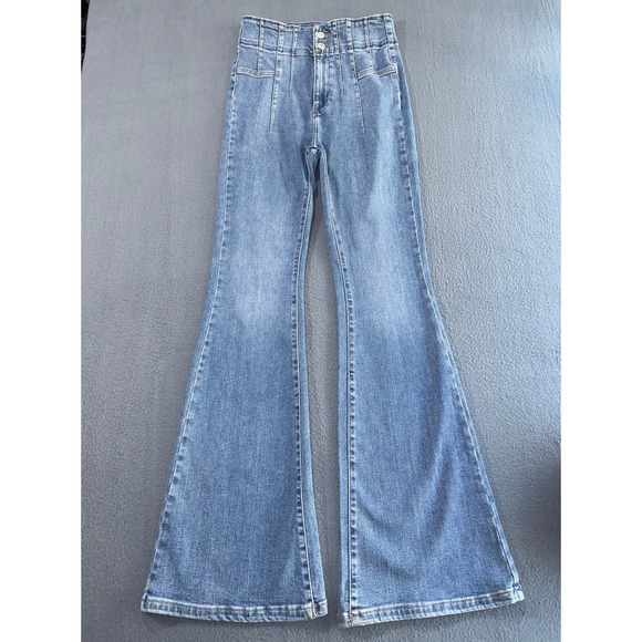 Free People Denim - We The Free Free People High Rise Flare Jeans Light Wash Size 27 Bell Bottoms